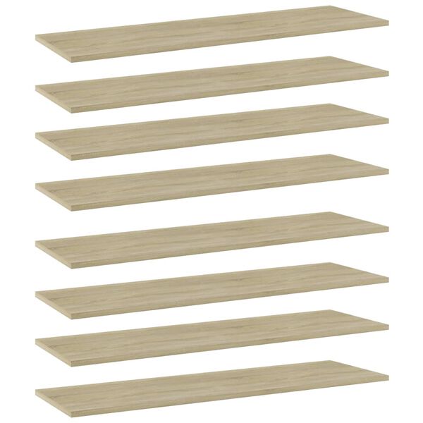 vidaXL Prateleiras estante 8pcs 100x30x1,5cm contrapl cor carvalho