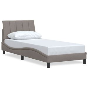 vidaXL Estrutura de cama sem colch&atilde;o Hanko 90x200 cm tecido cinza-acastanhado