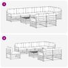 vidaXL Conjunto de Sof&aacute;s para Exterior 9 pcs Cinza Natural e Claro