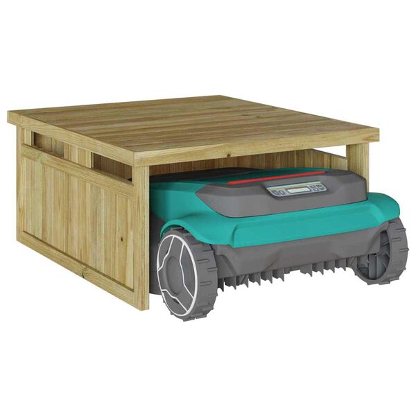 vidaXL Garagem de Cortador de Grama Castanho 73.5 x 81.5 x 38.5 cm
