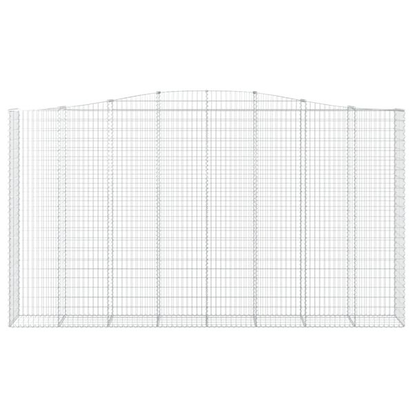 vidaXL Cesto gabi&atilde;o arqueado 400x50x220/240 cm ferro galvanizado