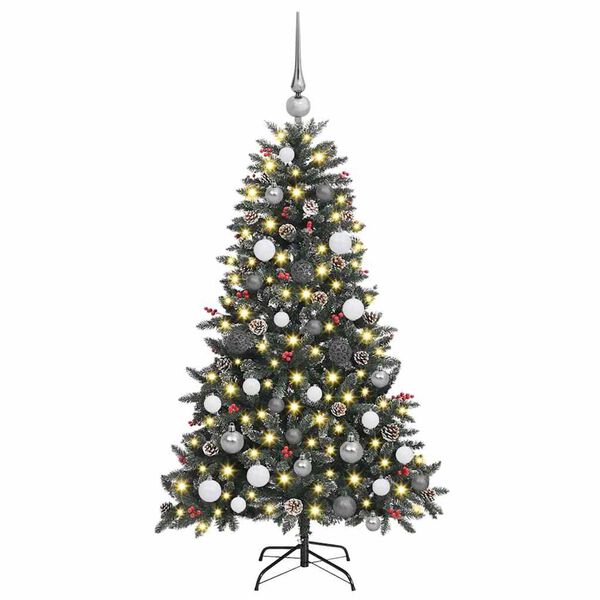 vidaXL &Aacute;rvore de Natal Artificial Verde 150 cm PVC, Pl&aacute;stico e A&ccedil;o