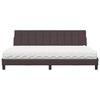 vidaXL Cama com colch&atilde;o Hanko 200x200 cm tecido castanho-escuro