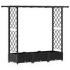 vidaXL Cama Elevada com Treli&ccedil;a e Telhado Preto 164 x 40 x 121 cm PP