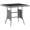 vidaXL Mesa de jardim 80x80x74 cm vime PE cinzento