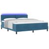 vidaXL Cama Box Spring LED com colch&atilde;o Azul Escuro 180 x 200 cm Veludo
