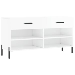 vidaXL Banco sapateira 102x35x55 cm derivados madeira branco brilhante