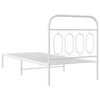 vidaXL Estrutura de cama com cabeceira 90x200 cm metal branco
