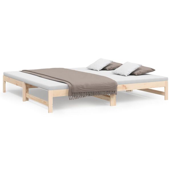 vidaXL Sof&aacute;-cama de puxar 2x(90x200) cm madeira de pinho maci&ccedil;a