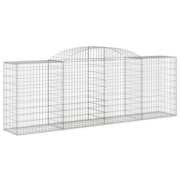 vidaXL Cestos gabi&atilde;o arqueados 8pcs 300x50x100/120cm ferro galvanizado