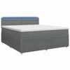 vidaXL Cama box spring com colch&atilde;o Cinzento-Escuro 160 x 200 cm Tecido