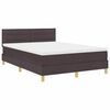 vidaXL Cama box spring com colchão Castanho escuro 140 x 200 cm tecido