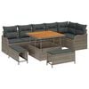 vidaXL Conjunto de Sof&aacute; de Jardim 9 unid. 8-N&uacute;mero de lugares Cinzeto
