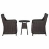 vidaXL 3 pcs conjunto bistr&ocirc; de jardim com almofad&otilde;es vime PE preto