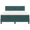 vidaXL Cama Box Spring LED com led Verde Escuro 140 x 190 cm Veludo