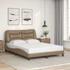 vidaXL Estrutura de cama sem colch&atilde;o Hvar 140x200 cm couro artificial cappuccino