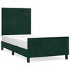 vidaXL Estrutura de cama sem colch&atilde;o 100x200 cm veludo verde-escuro