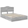 vidaXL Cama com Armazenamento com cabeceira Cinza Sonoma 150 x 200 cm
