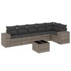 vidaXL 7 pcs conjunto sof&aacute;s p/ jardim c/ almofad&otilde;es vime PE cinzento
