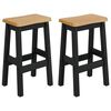 VidaXL Banco Alto de Bar EKAI 2 pcs Preto 40 x 29 x 63 cm