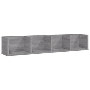 vidaXL Prateleira de parede para CD derivados madeira cinzento sonoma