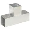 vidaXL Bases para poste em forma de T 4 pcs 91x91 mm metal galvanizado