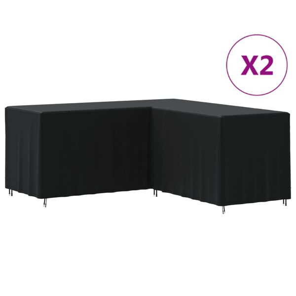 vidaXL Capas para sofá em L 2 pcs 215x215x80 cm tecido oxford 420D