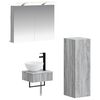 vidaXL Conjunto de Arm&aacute;rios para Banheiro 4 unid. Sonoma cinzento