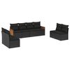 vidaXL 8 pcs conjunto sof&aacute;s de jardim com almofad&otilde;es vime PE preto