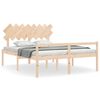 vidaXL Cama para idosos com cabeceira 160x200 cm madeira maci&ccedil;a