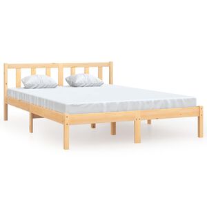 vidaXL Estrutura de cama pequena casal 120x190 cm pinho maci&ccedil;o