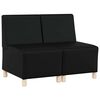 vidaXL Unidade de Sof&aacute; Modular Sem Bra&ccedil;os 2 pcs Preto 55 x 74 x 82 cm