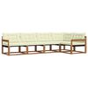 vidaXL Conjunto de Sof&aacute;s para Exterior 5 pcs Natural e Creme