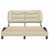 vidaXL Estrutura de cama sem colch&atilde;o Hvar 120x200 cm tecido cor creme