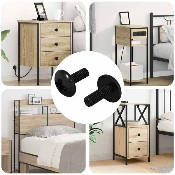 vidaXL Parafusos de Manga 2 pcs Preto M4 x 10 mm A&ccedil;o