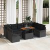vidaXL Conjunto de Sof&aacute; de Jardim 10 pcs Preto Rattan Sint&eacute;tico