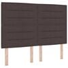 vidaXL Cama Box com colch&atilde;o Castanho escuro 140 x 200 cm tecido