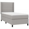 vidaXL Cama box spring c/ colch&atilde;o e LED 90x190 cm tecido cinza-claro