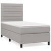 vidaXL Cama com molas/colch&atilde;o 80x200 cm tecido cinza-claro