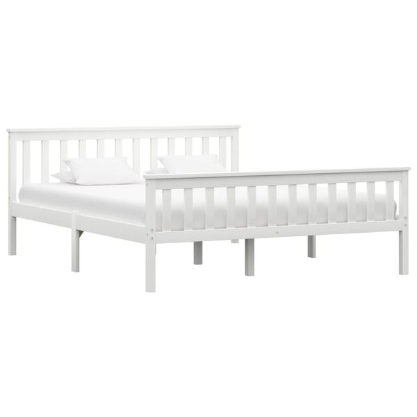 vidaXL Estrutura de cama com 4 gavetas 160x200 cm pinho maci&ccedil;o branco