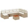 vidaXL Conjunto de Sof&aacute; de Jardim 9 unid. Bege vime PE