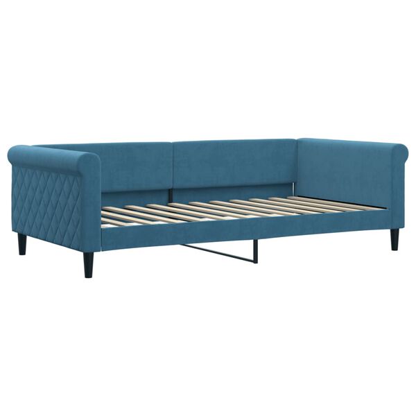 vidaXL Sof&aacute;-cama com gavet&atilde;o e gavetas 100x200 cm veludo azul