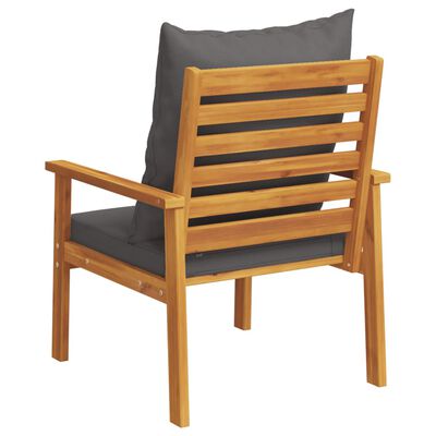 vidaXL Cadeira de jardim 2 pcs c/ almofadão madeira de acácia maciça