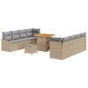 vidaXL Conjunto de Sof&aacute; de Jardim 11 unid. Bege vime PE