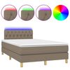 vidaXL Cama box spring colch&atilde;o/LED 120x200cm tecido cinza-acastanhado