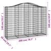 vidaXL Cestos gabi&atilde;o arqueados 18 pcs 200x50x140/160 ferro galvanizado
