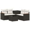 vidaXL Conjunto de Sof&aacute;s 6 unid. Preto e Branco Creme 55 x 55 x 37 cm
