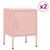 vidaXL Mesas de cabeceira 2 pcs 35x35x51 cm a&ccedil;o rosa