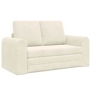 vidaXL Sof&aacute;-Cama Creme 148 x 71 x 83 cm Veludo