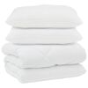 vidaXL Duvet com Travesseiros 3 pcs Branco Microfibra e Penas de Ganso